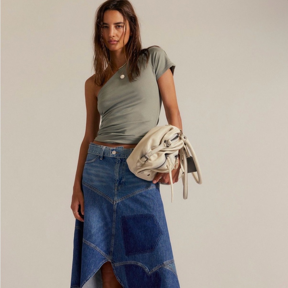 NWOT We The Free Piece of Work Denim Mini Skirt Size 31 - Picture 3 of 4